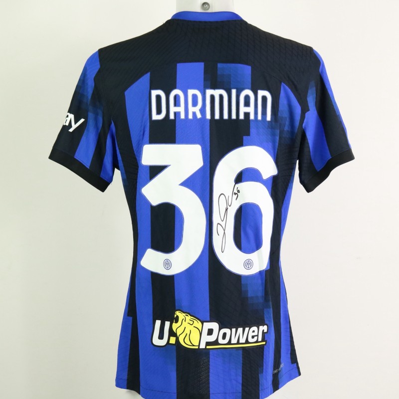 Darmian's Inter Worn and Signed Match Shirt, 2023/24