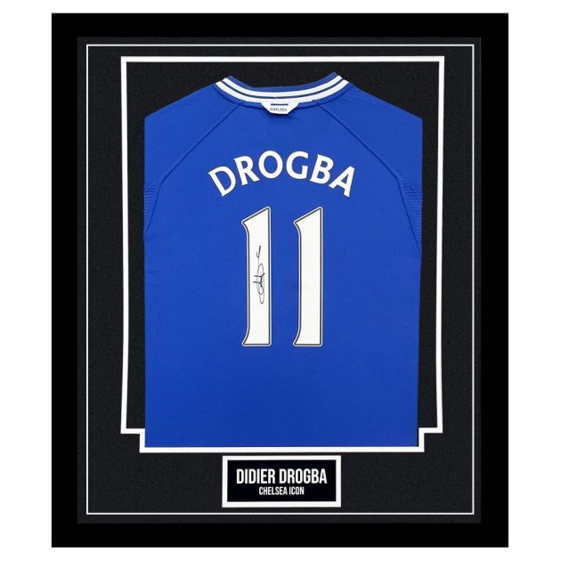 Maglia del Chelsea firmata e incorniciata da Didier Drogba