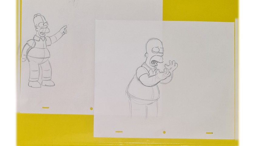 The Simpsons - Original Drawings of Homer Simpson