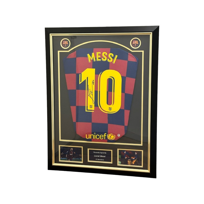 Lionel Messi Barcelona 2008/09 Signed And Framed Shirt