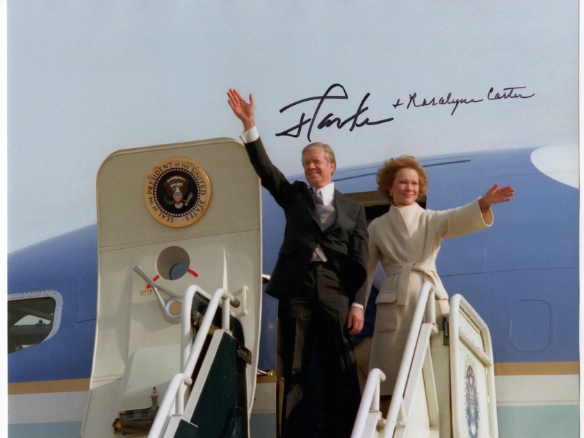 Former President Jimmy Carter jr. and Rosalyn Carter signed picture