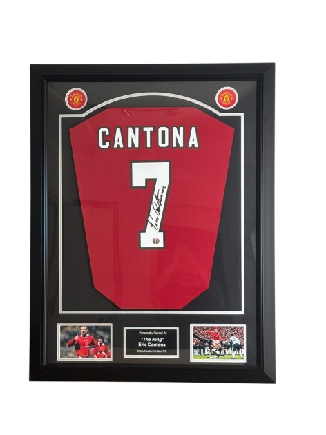 Eric Cantona Signed Manchester United 2022-23 Football Signed and Framed Shirt