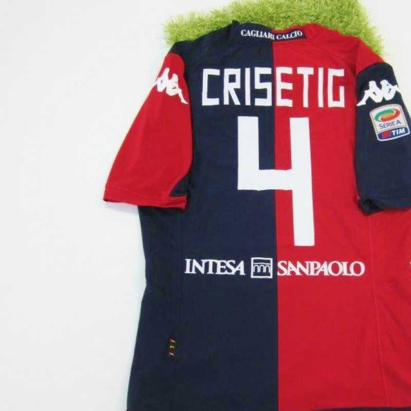 Maglia Crisetig Cagliari, indossata vs Sampdoria, Serie A 2014/2015