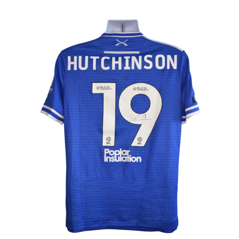 Hutchinson's Bristol Rovers EFL Sky Bet League One Signed Match Worn Shirt, vs Wrexam