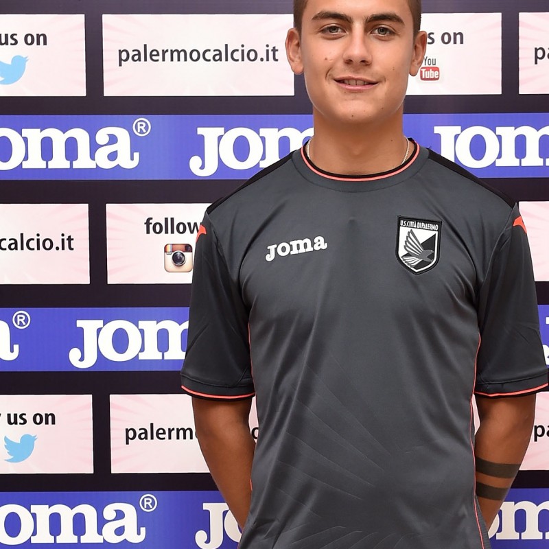 Dybala, Palermo worn shirt, press launch Joma 2014/2015