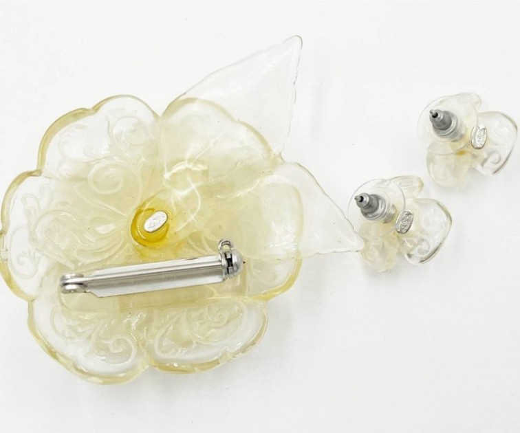 Chanel Camellia Flower Earrings Brooch Set - CharityStars
