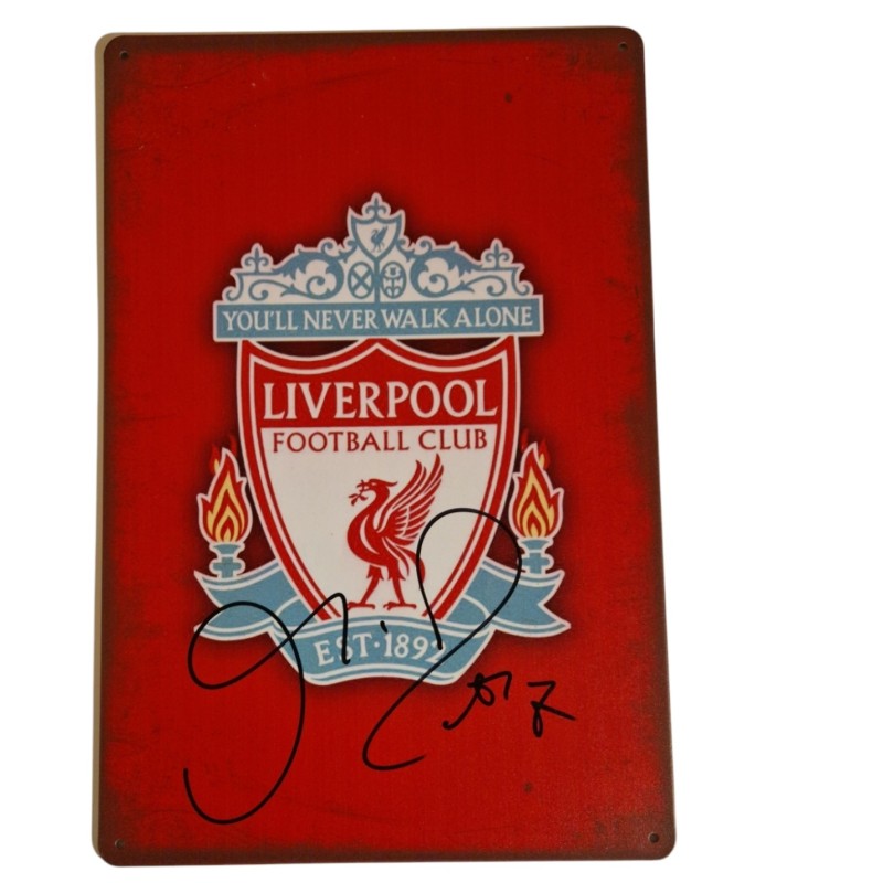 Cartello Stradale Liverpool - Autografato da Alvaro Arbeloa