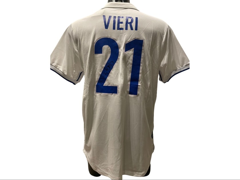 Vieri Replica Italy Shirt, 1998 - Signed with video evidence