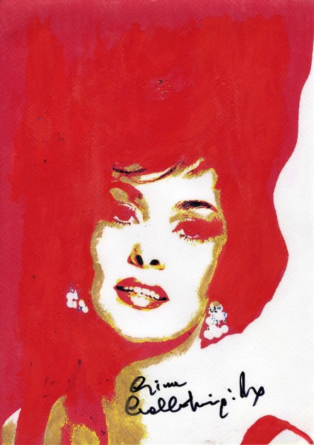 Artwork Pop Style Autografato da Gina Lollobrigida