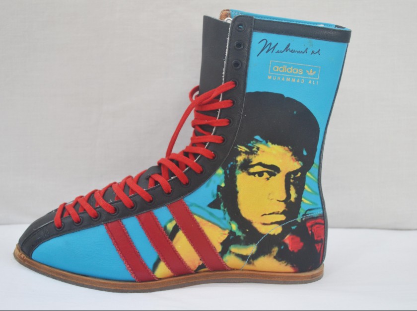 Limited Edition Boxing Boot Designed by Andy Warhol, Signed by Muhammad Ali