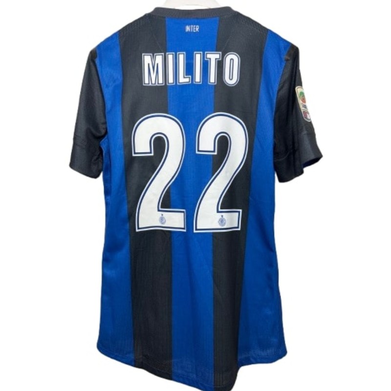 Milito's Inter Match-Issued Shirt, Serie A 2012/13