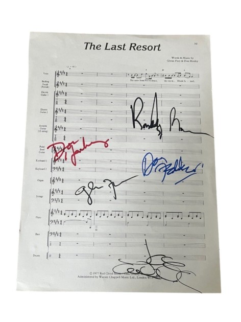 Eagles Signed Sheet Music