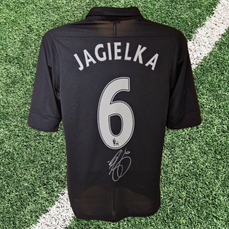 Maglia da calcio ufficiale di riserva dell'Everton 2012-13 autografata da Phil Jagielka