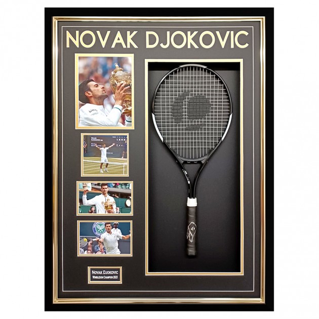Novak Djokovic's Signed and Framed Tennis Racket 