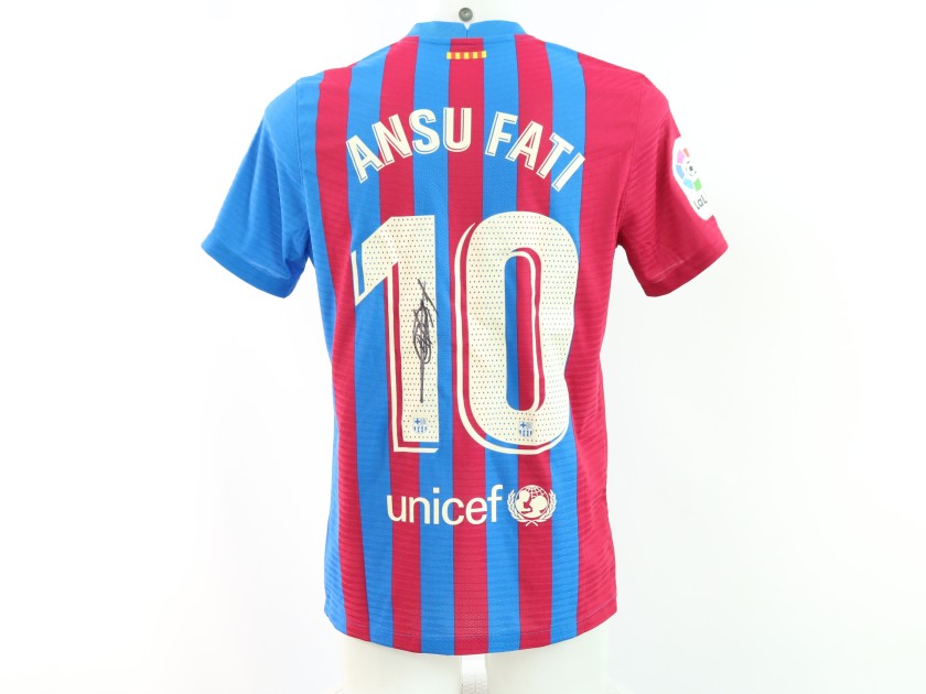 Ansu Fati's Barcelona Signed Official Shirt, 2021/22