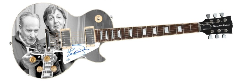 Pickguard firmato Les Paul su una chitarra Custom Signature Edition