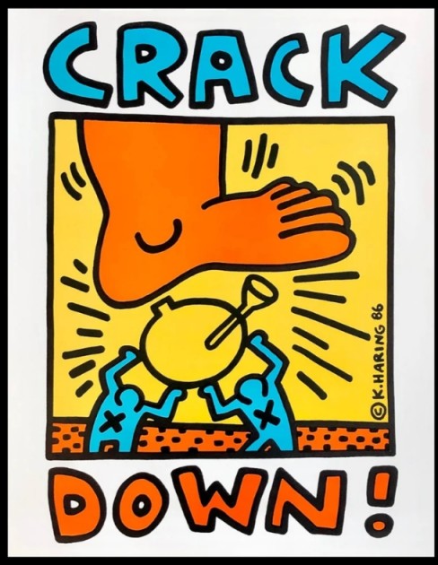 Crack Down Concert Poster 1986 by Keith Haring 