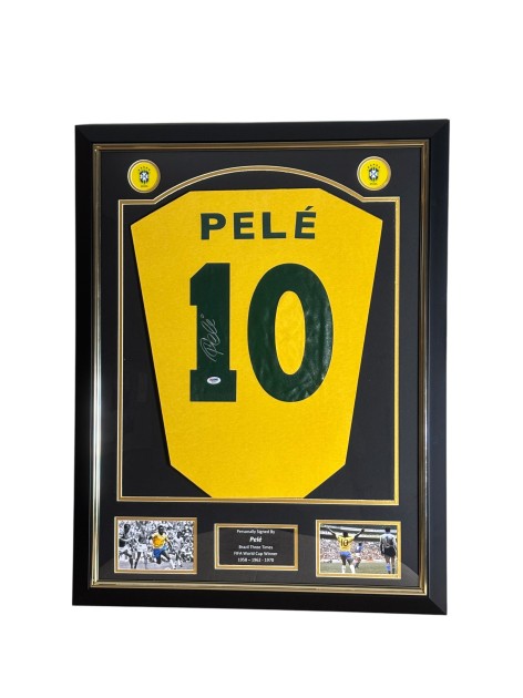 Pelé's Brazil Signed and Framed Shirt