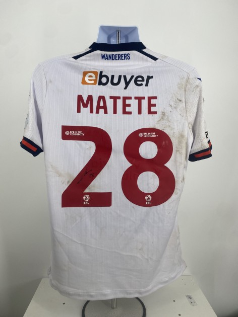 Jay Matete's Bolton Wanderers Signed Match Worn Shirt, vs Mansfield 