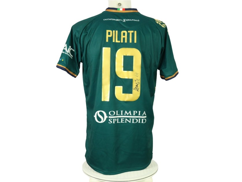 Pilati's CALCIATORIBRUTTI Unwashed Signed Shirt, Feralpisalò vs Parma 2024