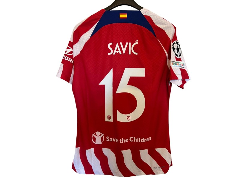 Savic's Atletico Madrid Match Shirt, UCL 2022/23