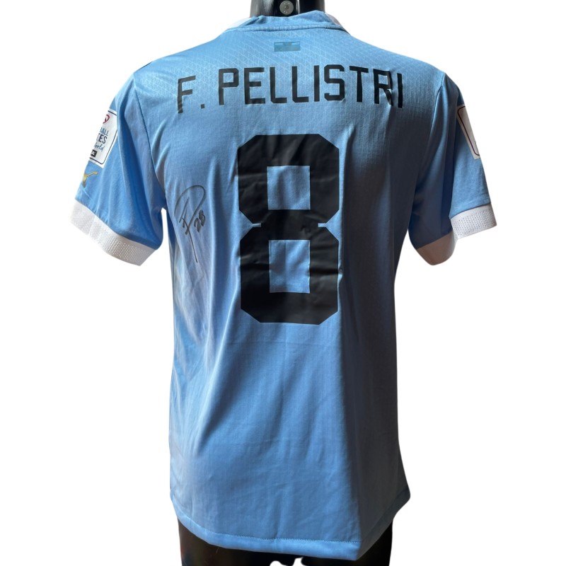 Pellistri Uruguay Replica Shirt, replica 2022 - Signed with photo proof