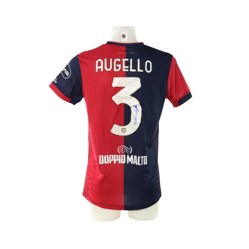 Augello's Signed Unwashed Shirt, Cagliari vs Milan 2024