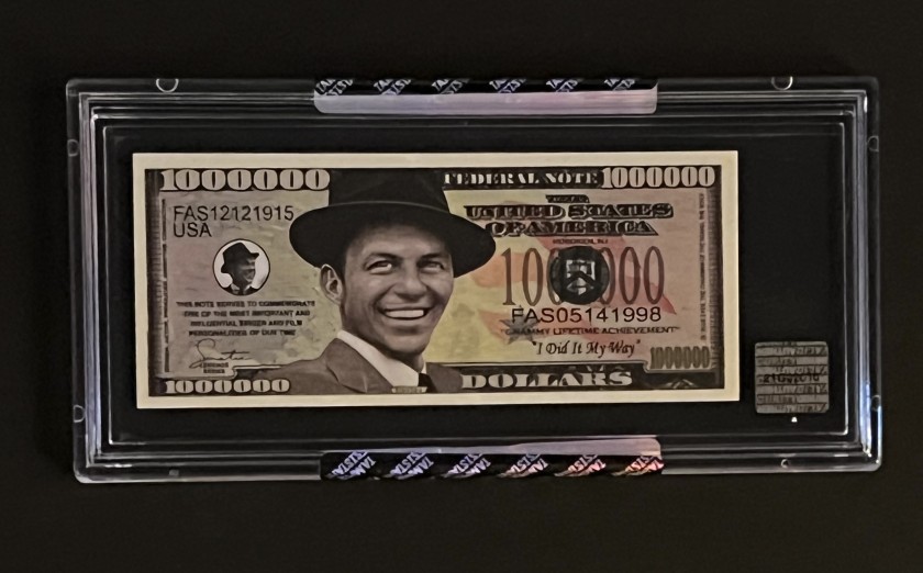 Frank Sinatra Limited Edition Encapsulated $1,000,000 Bill