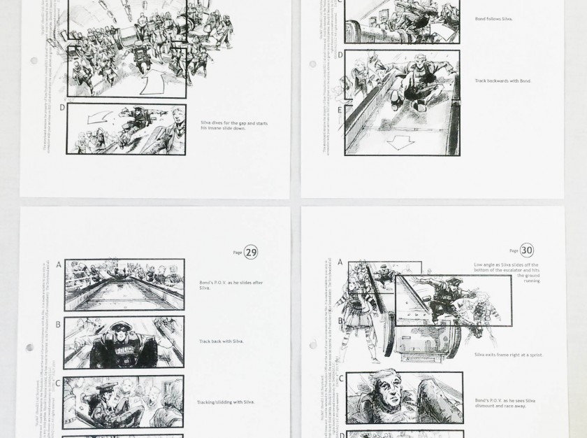 Production Used Storyboards from the James Bond Film Skyfall