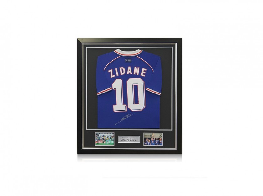 Deluxe Framed Zinedine Zidane Signed France 1998 Football Shirt
