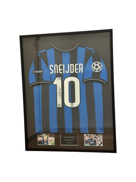 Wesley Sneijder's Inter Milan 2010 Signed And Framed Home Shirt