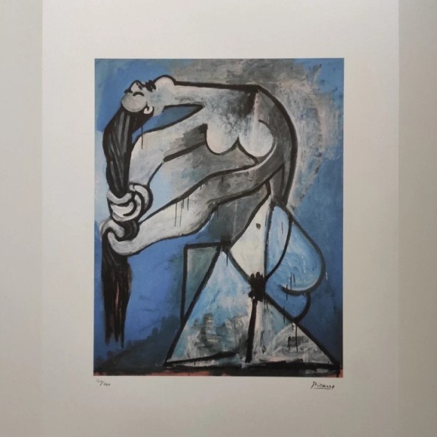 "Nude Wringing Her Hair" Lithograph Signed by Pablo Picasso