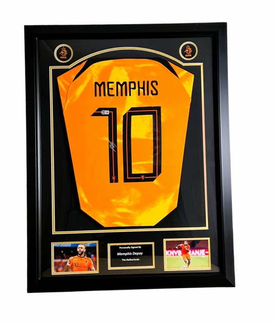 Memphis Depay's Netherlands Signed and Framed Shirt