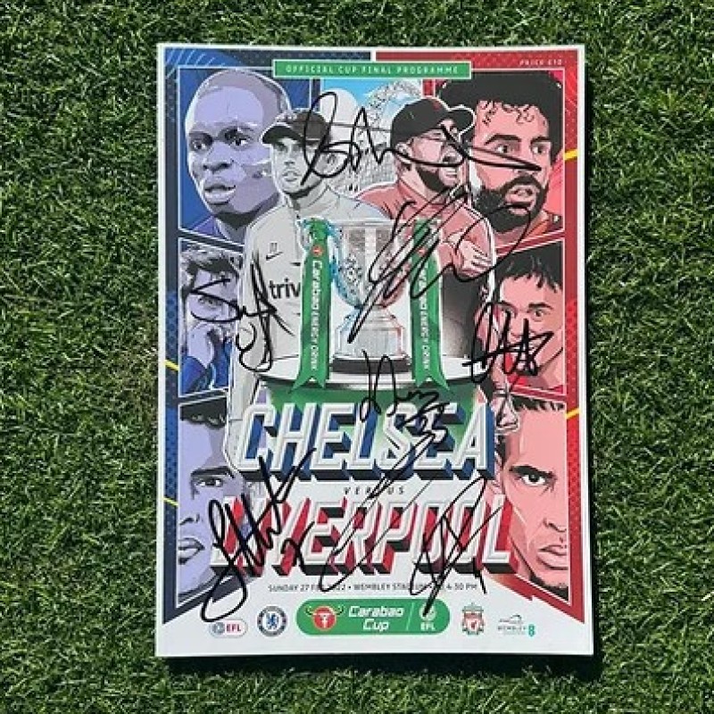 Liverpool Squad Multi Signed Carabao Cup Final 2022 Programme