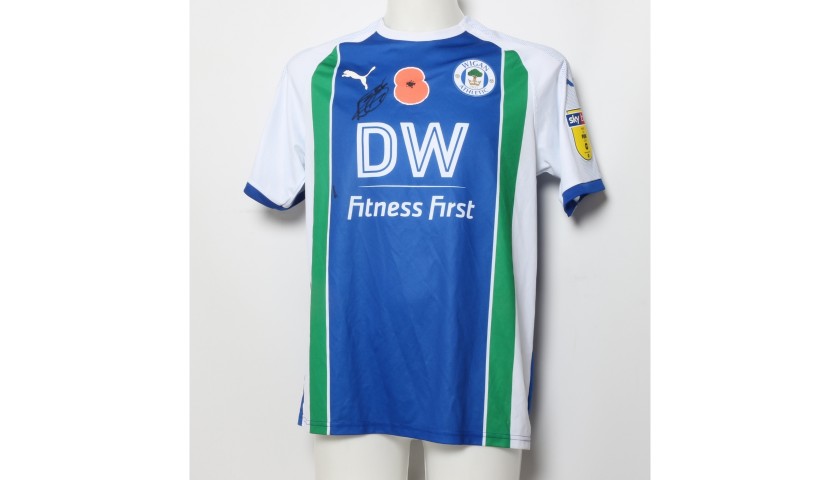 Lee Evans' Wigan Athletic Signed Poppy Home Shirt 