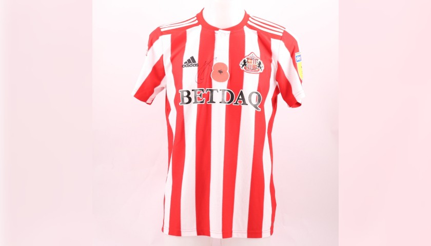 McGeady's Sunderland AFC Worn and Signed Poppy Shirt