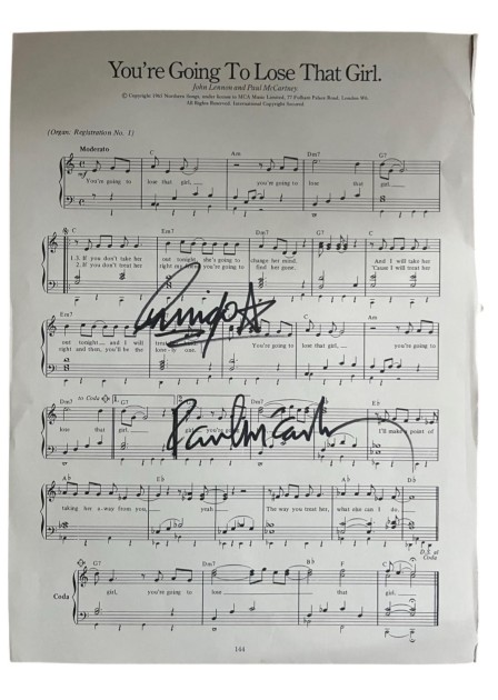 The Beatles Signed Sheet Music