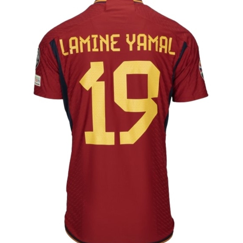 Lamine Yamal's Georgia vs Spain Match-Issued Shirt, 2022