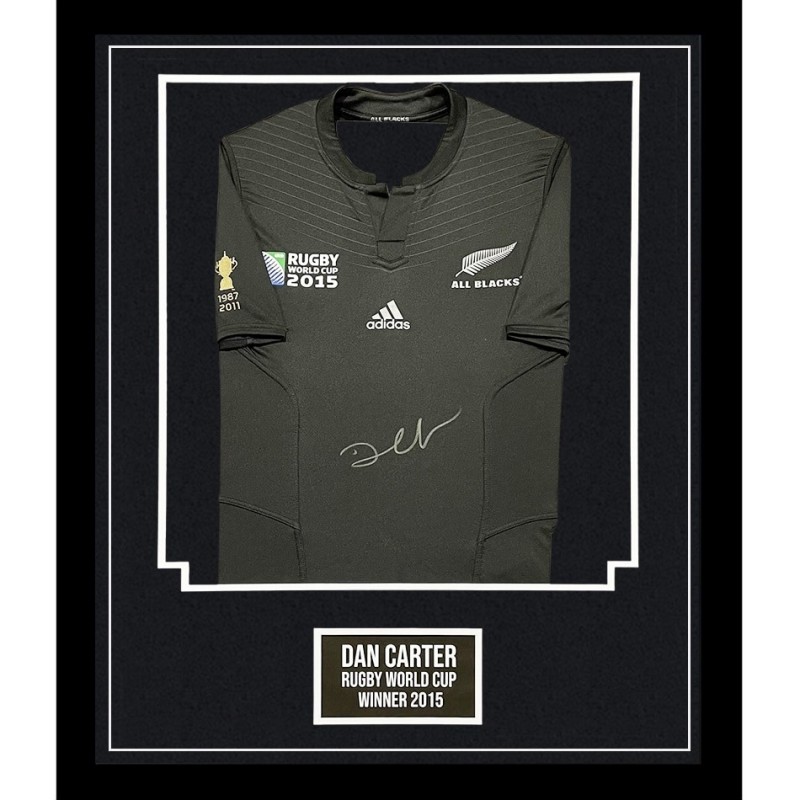 Dan Carter Signed and Framed All Blacks Shirt