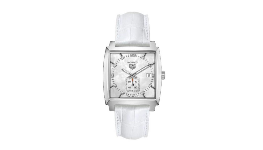 TAG Heuer Ladies Monaco Watch with Mother of Pearl Dial and