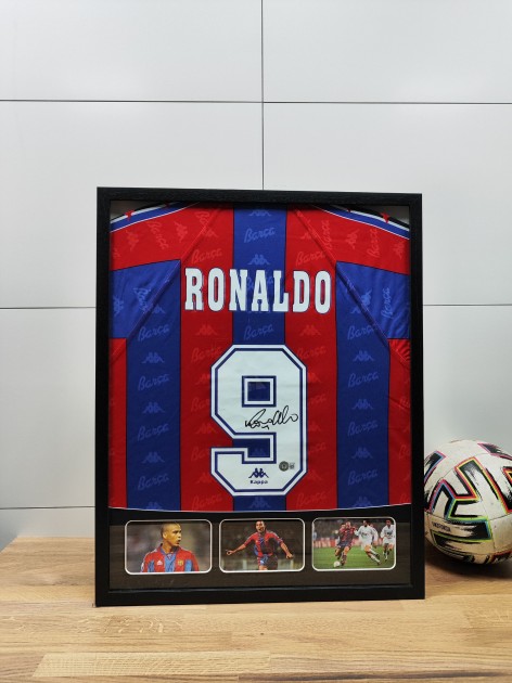 Ronaldo's FC Barcelona Signed and Framed Shirt