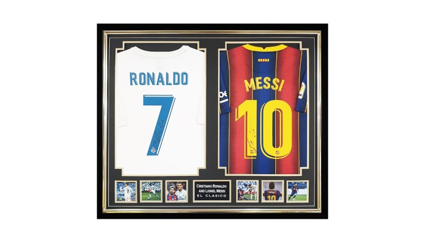 Cristiano Ronaldo's and Lionel Messi's Signed and Framed Shirts