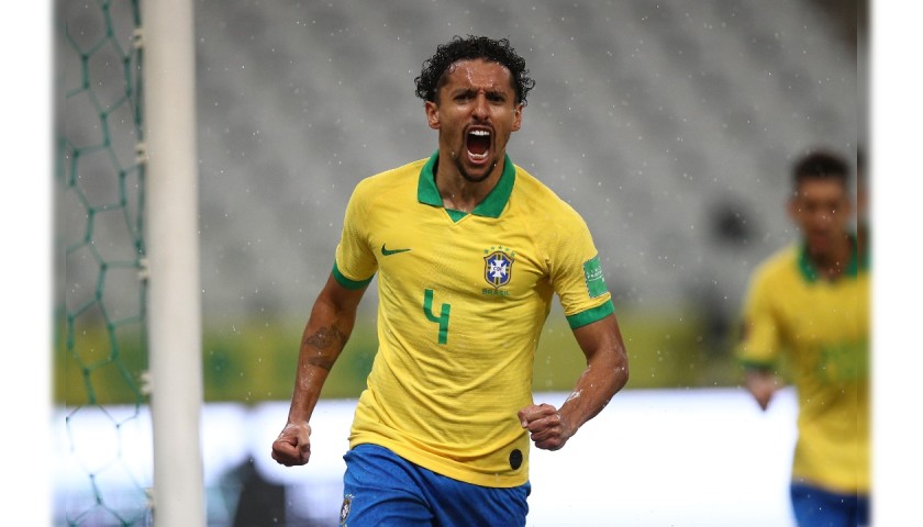 Marquinhos's Brazil Signed Match Shirt, 2020