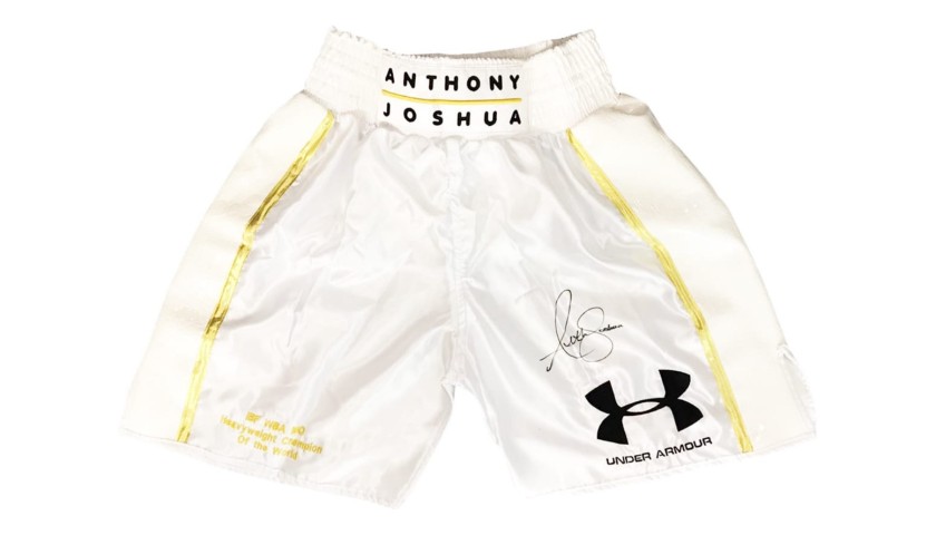 auditie Oswald wasserette Under Armour Boxing Shorts Signed by Anthony Joshua - CharityStars