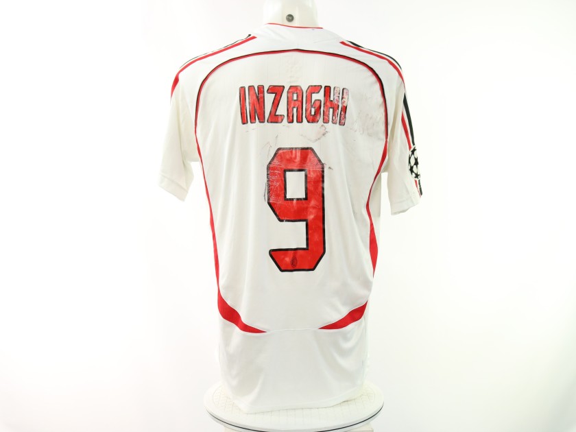 Maglia Inzaghi Preparata Milan vs Liverpool, Finale UCL 2007 - Autografata