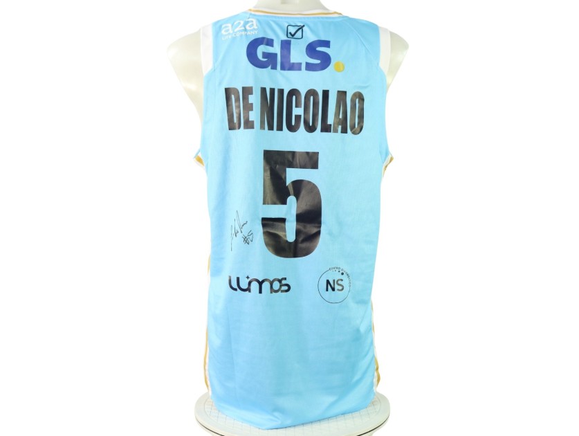 Completo De Nicolao indossato Napoli Basket vs Pallacanestro Trieste 2024 - Autografato