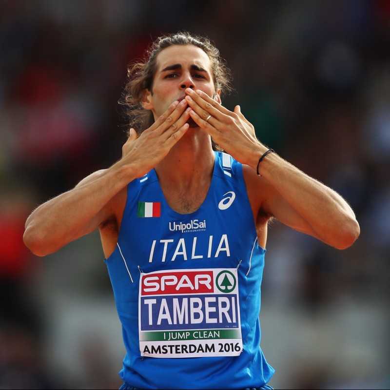 Italy Jersey Signed by Gianmarco Tamberi