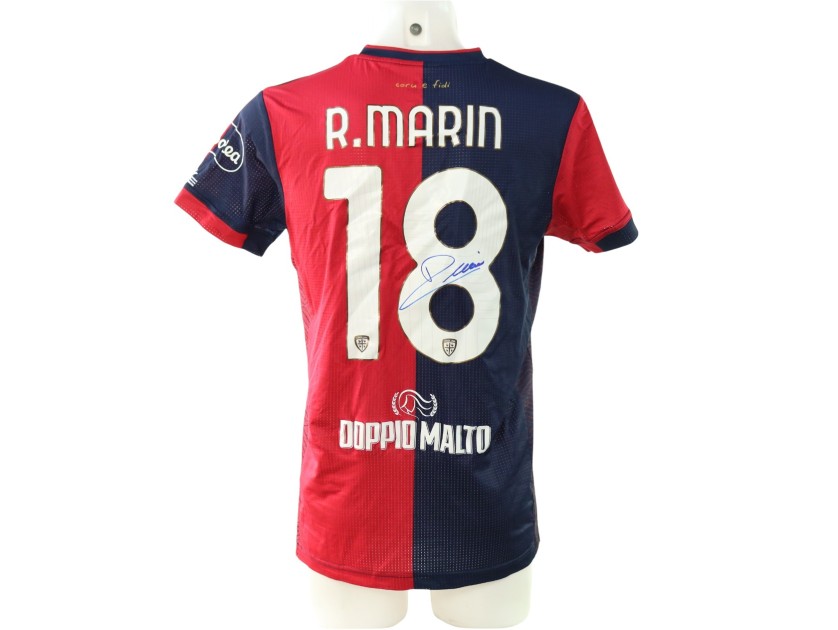 Marin's Signed Unwashed Shirt, Cagliari vs Milan 2024