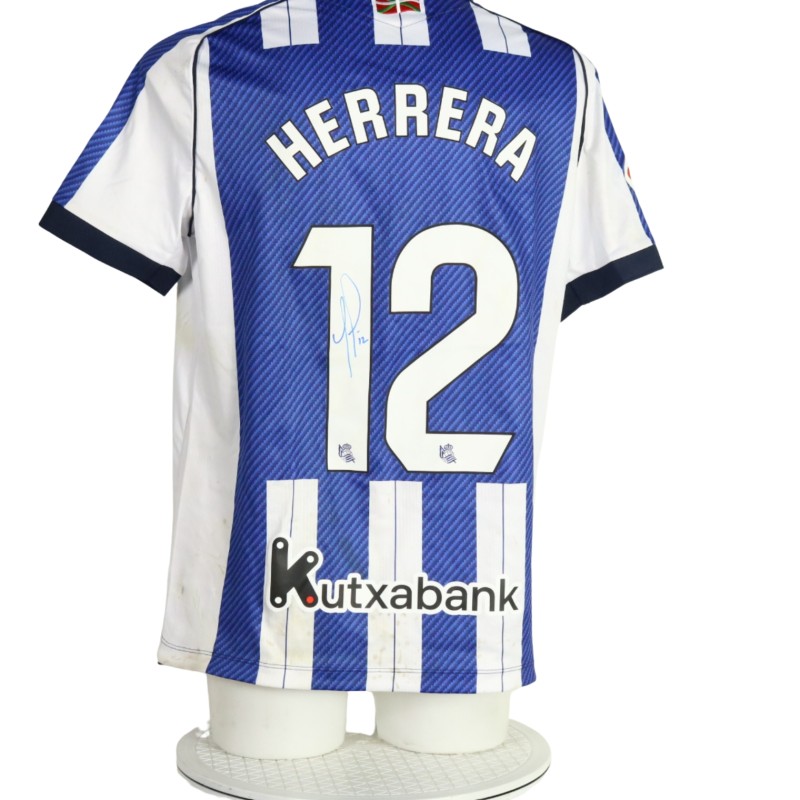 Herrera's Signed Unwashed Shirt, Real Sociedad vs Oviedo 2026
