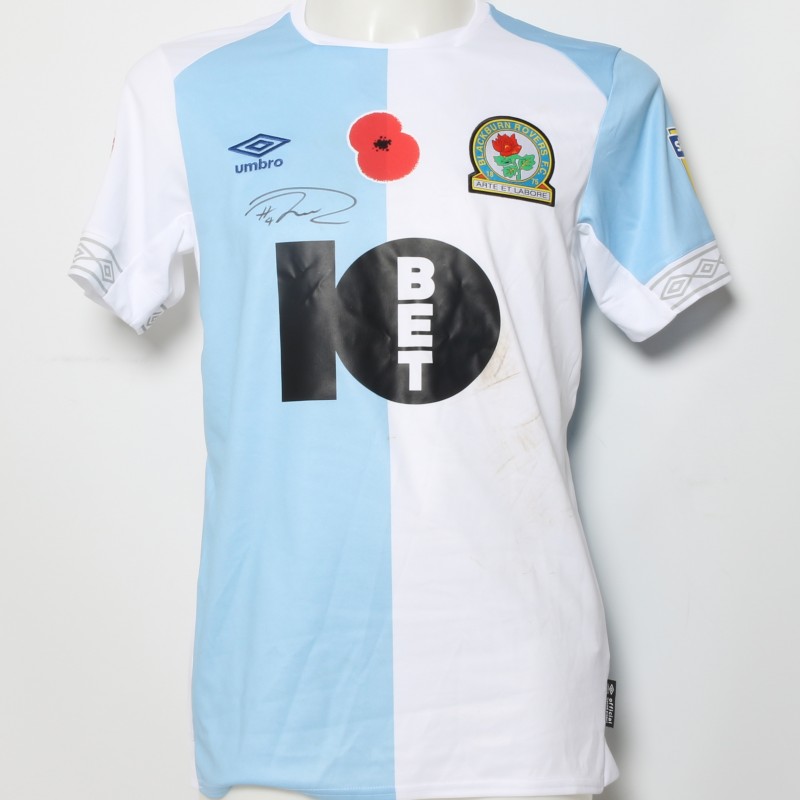 Harrison Reed's Match-Worn Blackburn Rovers Signed Poppy Home Shirt 